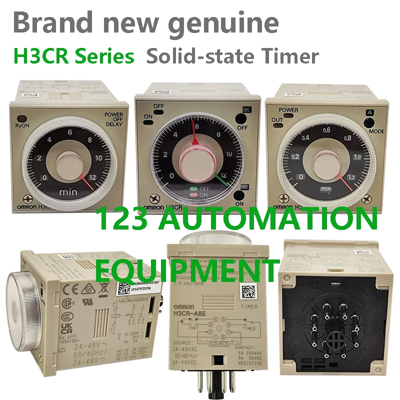 

Authentic New Omron H3CR-A H3CR-F8 H3CR-A8 H3CR-A8E H3CR-H8L Time Relay 12-48VDC/100-240VAC/24-48VDC/24VDC/220VAC Timer