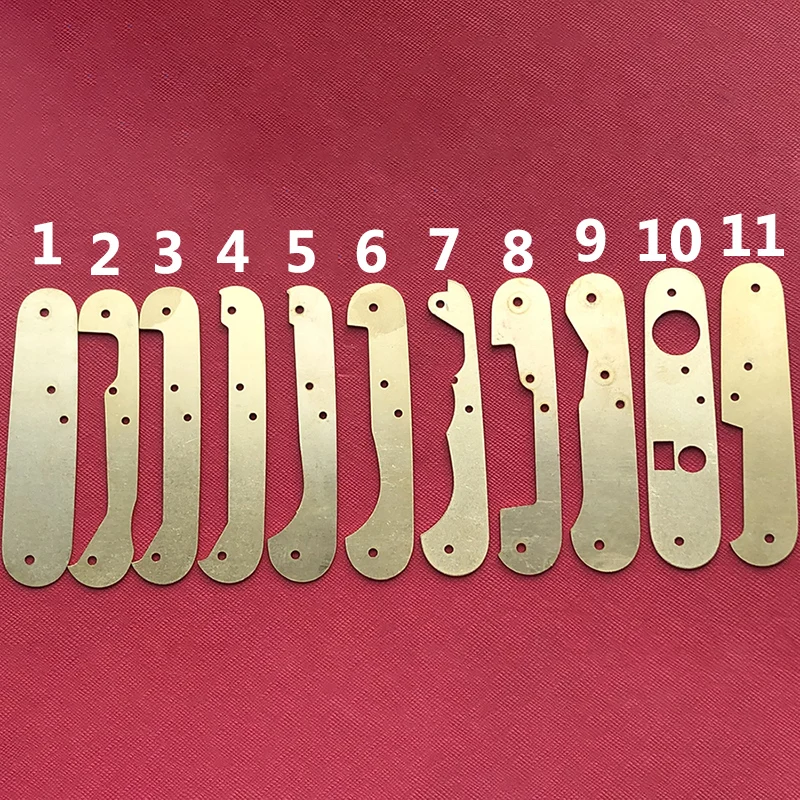 11 Types Knife DIY Accessories Brass Liners Lining Spacer Plate Partition For 91MM Swiss Army Knives Make Replace Splint Parts