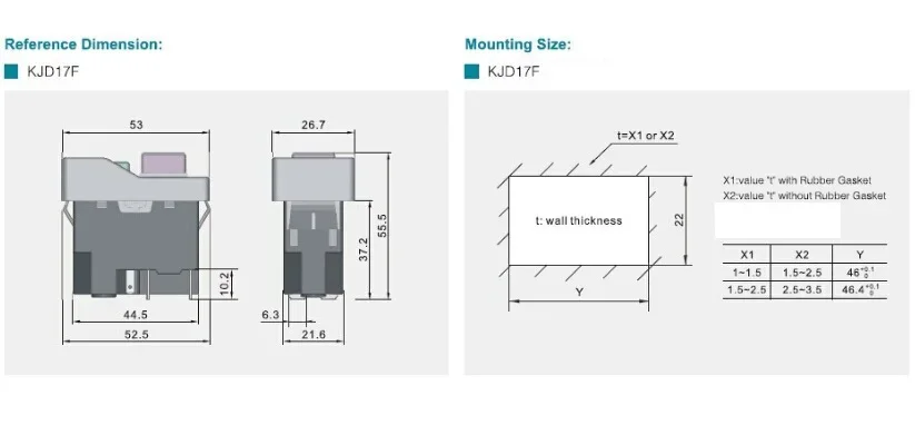 KJD17 KJD17B 6pis 230V 16A  Electromagnetic Pushbutton Switch Magnetic Solenoid Push Button Switches for Electric Power Tools image 5