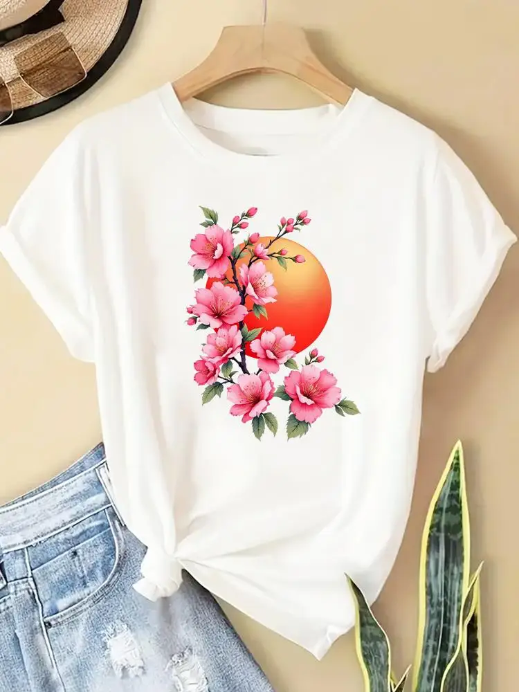 

Ladies Clothing Cute Sweet Lovely Fashion Clothes Popular Casual Women Graphic T Tees Print Short Sleeve O-neck T-shirts