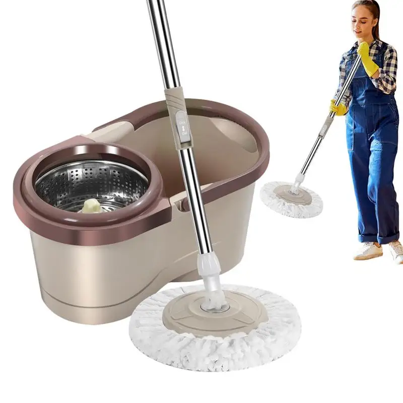 S-pin Mop Rotating Mop Bucket Set Double Drive Rotating Hand Pressure Mop Bucket Net Dirt Separation Household Cleaning Supplies