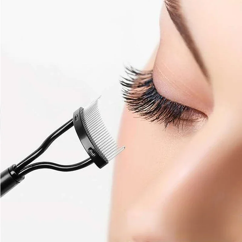 Bigoudi pour cils, peigne séparateur de mascara, brosse métallique, lifting des cils