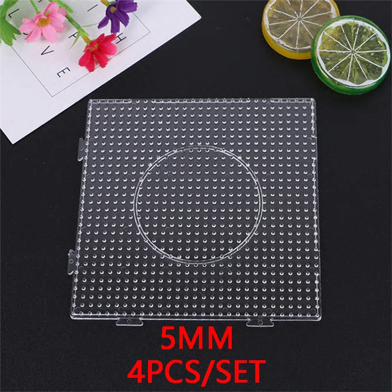 4 Stück 2,6mm/5mm Sicherungs perlen transparent extra große quadratische Steck bretter Bügel perlen Bretter DIY Material Vorlage Schmelz perlen Pegb