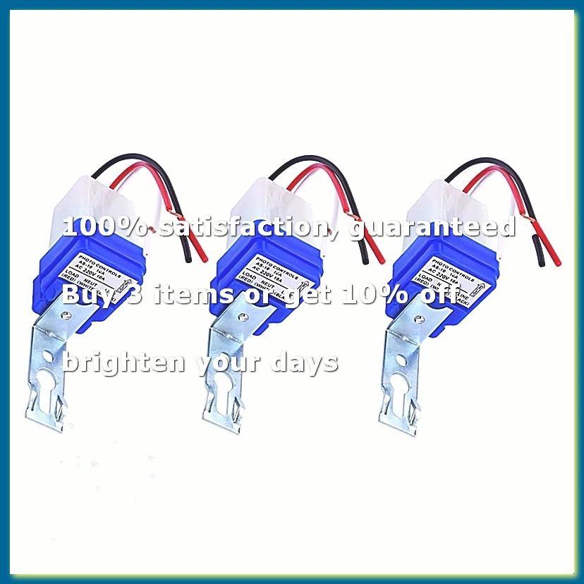 3PCS AS-10 Waterproof Photo Control Sensor Switch Automatic Auto on Off Photocell Street Light Switch AC 220V