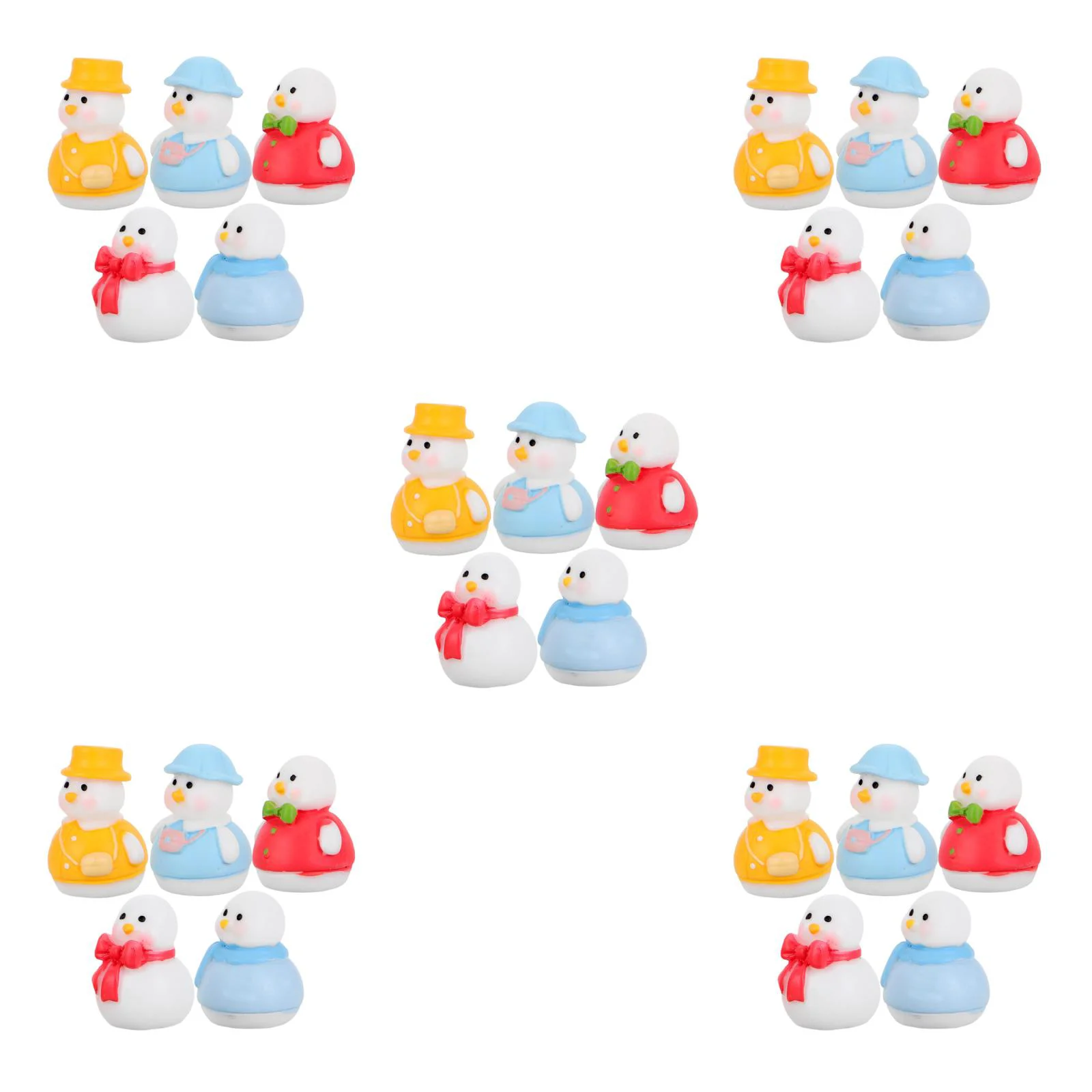 

25 Pcs Snowman Figurines Resin Miniatures Cute Characters Decor Landscapes Tabletop naments Christmas Gifts