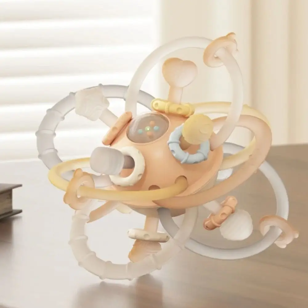 Sonaglio in morbido silicone giocattolo per bambini afferrare palla masticabile Manhattan palla rotonda palla rotonda massaggiagengive sonaglio giocattolo per bambini