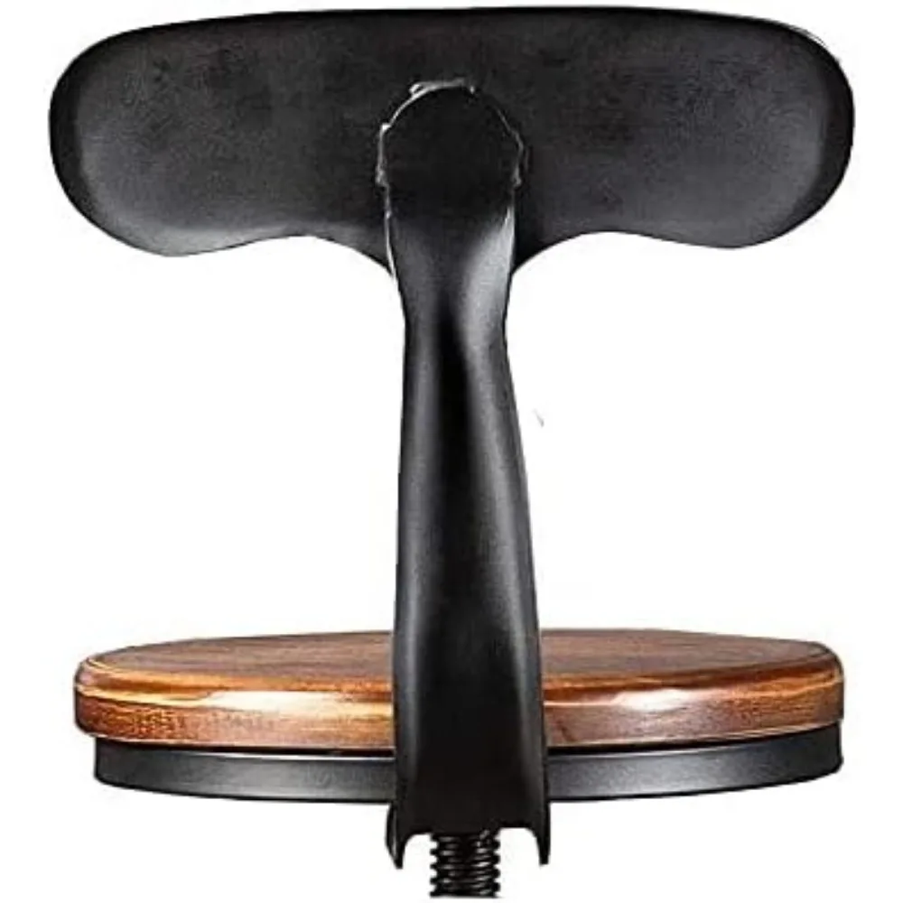Taburetes de bar giratorios de estilo industrial con asientos de madera, altura ajustable de 25 a 32 pulgadas para comedor con isla de cocina