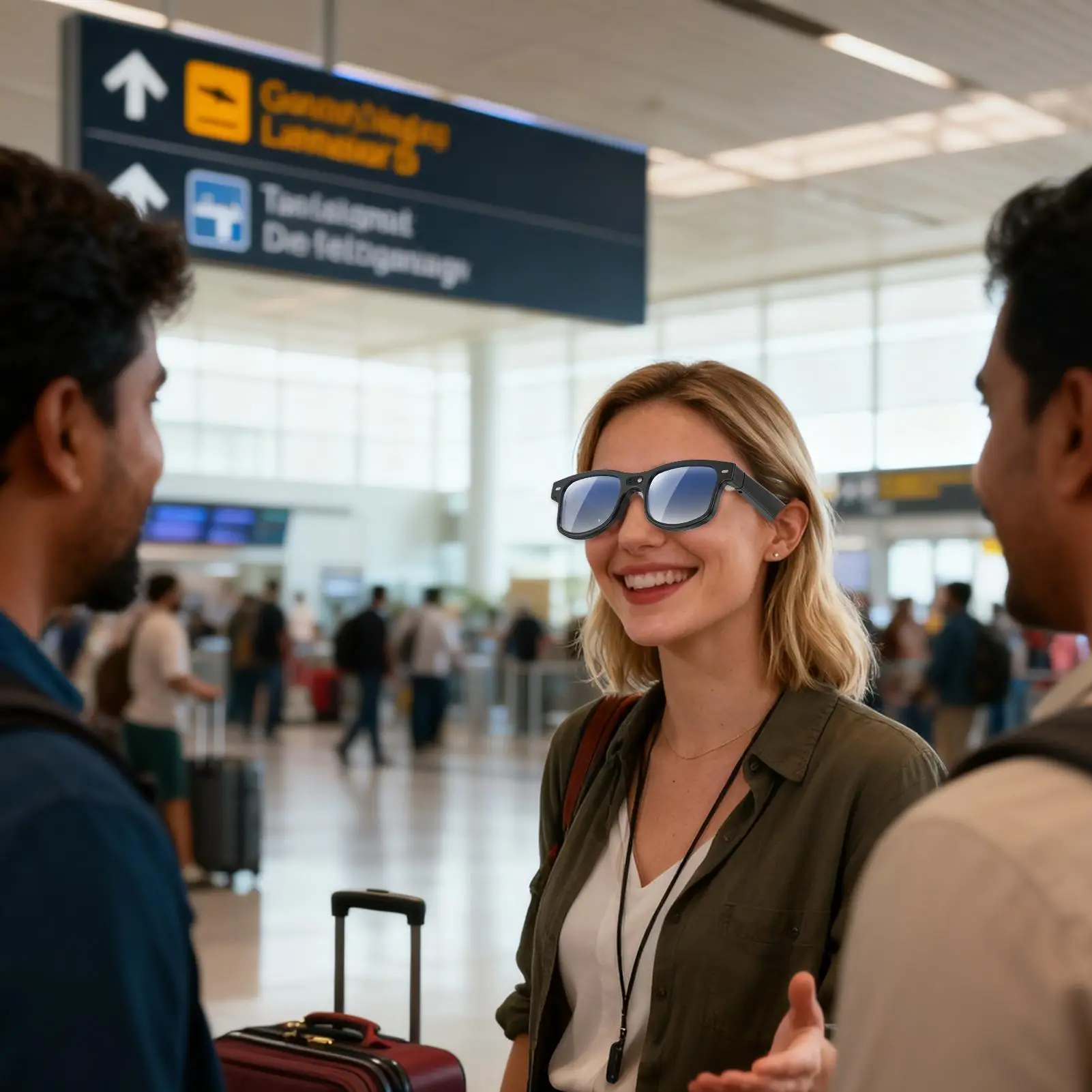 نظارات كاميرا مضادة للاهتزاز، نظارات شمسية ذكية تعمل بالذكاء الاصطناعي للعائلة والأصدقاء والرجال والعمل في المنزل والفصول الدراسية الداخلي والخارجي