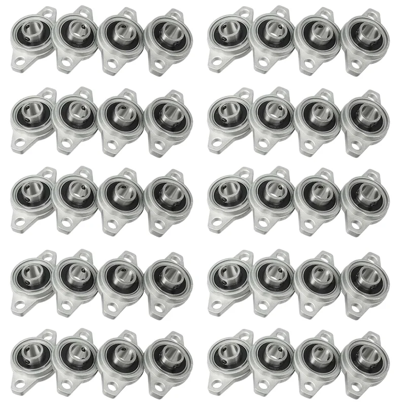 

ABUF-40Pcs KFL001 12 мм самовыравнивающийся опорный блок из цинкового сплава, фланцевый подшипник, ромбический корпус подшипника