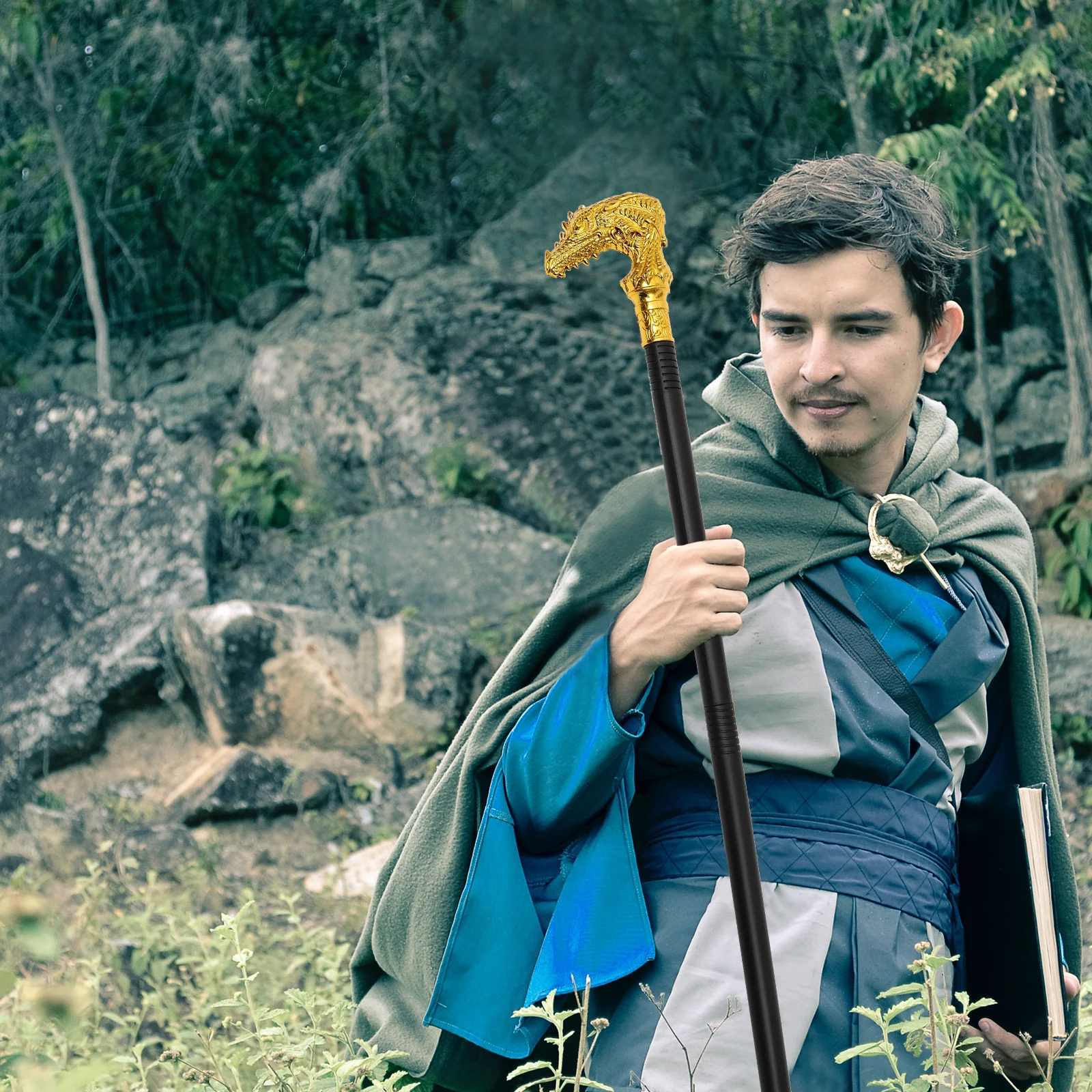 

Трость с головой дракона, уникальный панк-стиль, реквизит для косплея на Хэллоуин, украшение для вечеринки, легкая пластиковая трость, украшение для косплея