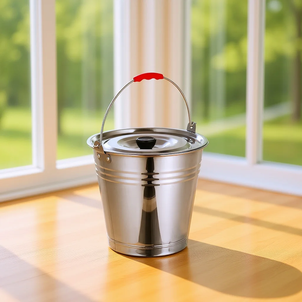 

Stainless Steel Bucket Milk Pail Buckets with Lids Water Watering Durable Thickened