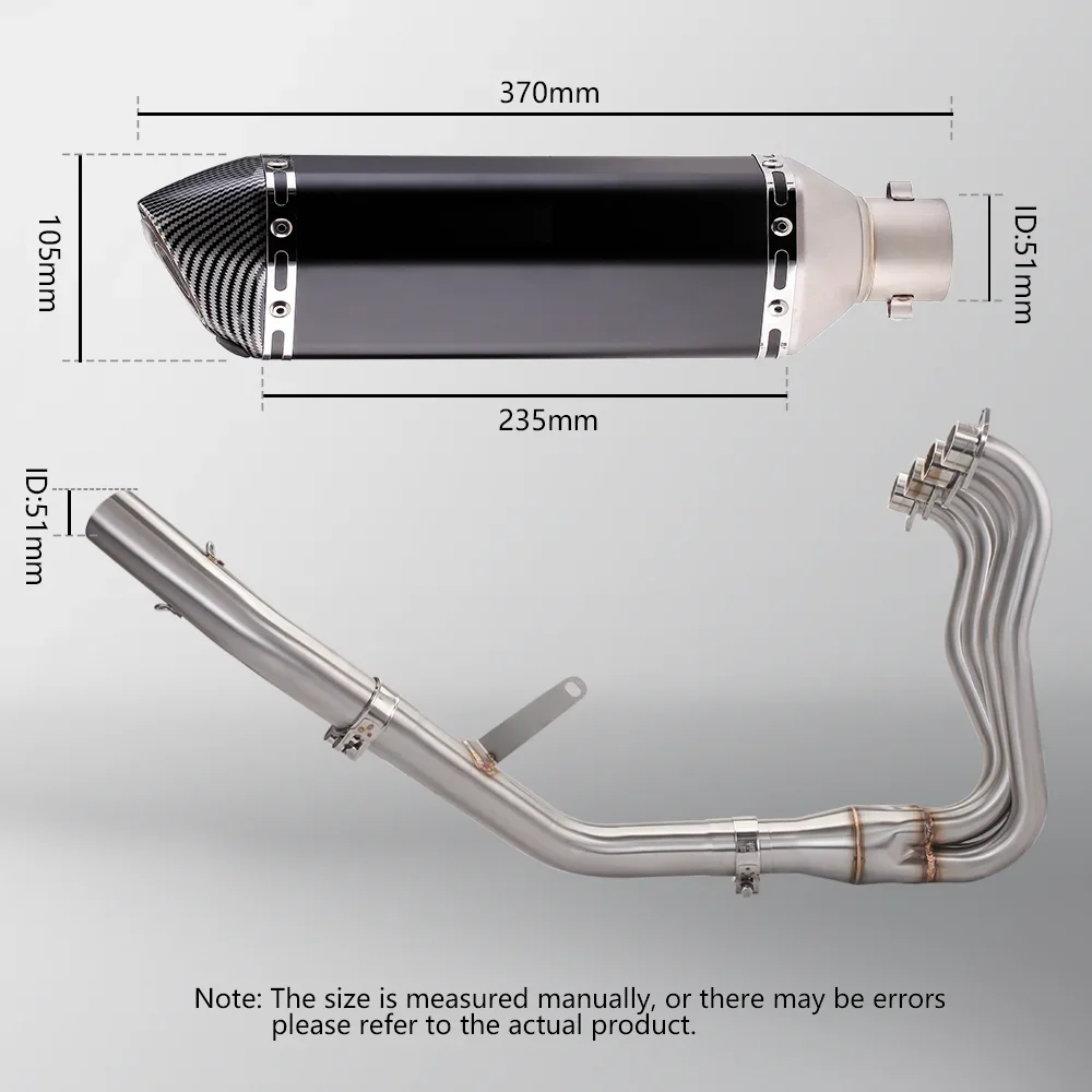 

Factory Hot Selling For Kove 450rr Motorcycle Full Exhaust System Modified Exhaust Link Pipe 51mm Muffler