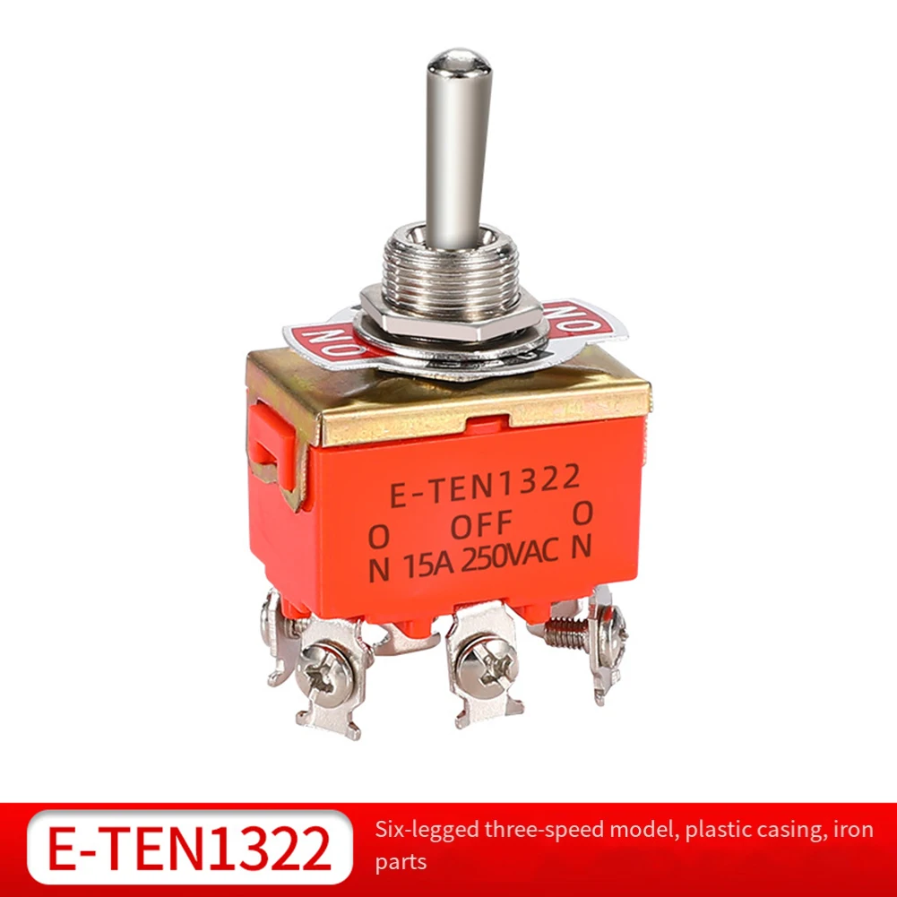 Power Control 12mm Hole Size 6 Pin Switch 3 Position Toggle Switch Appliance 3 Position Switch 15A Rated Current
