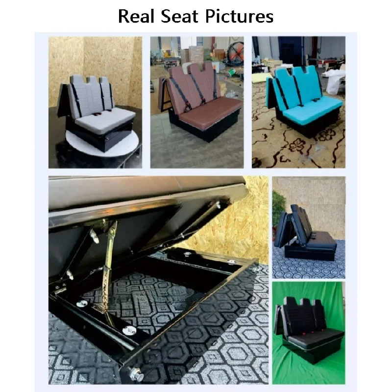 LXRV Premium‑Grade Waterproof Nappa Leather Upholstered Reclining Folding Cushion Unit, Interior Retrofitting Accessory