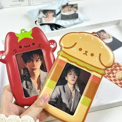 Cartoon Hamburger Dog Photocard Case Student Card Holder Bag Keychain Photo Card Holder Tomato Cat Idol Photos Protective Cover