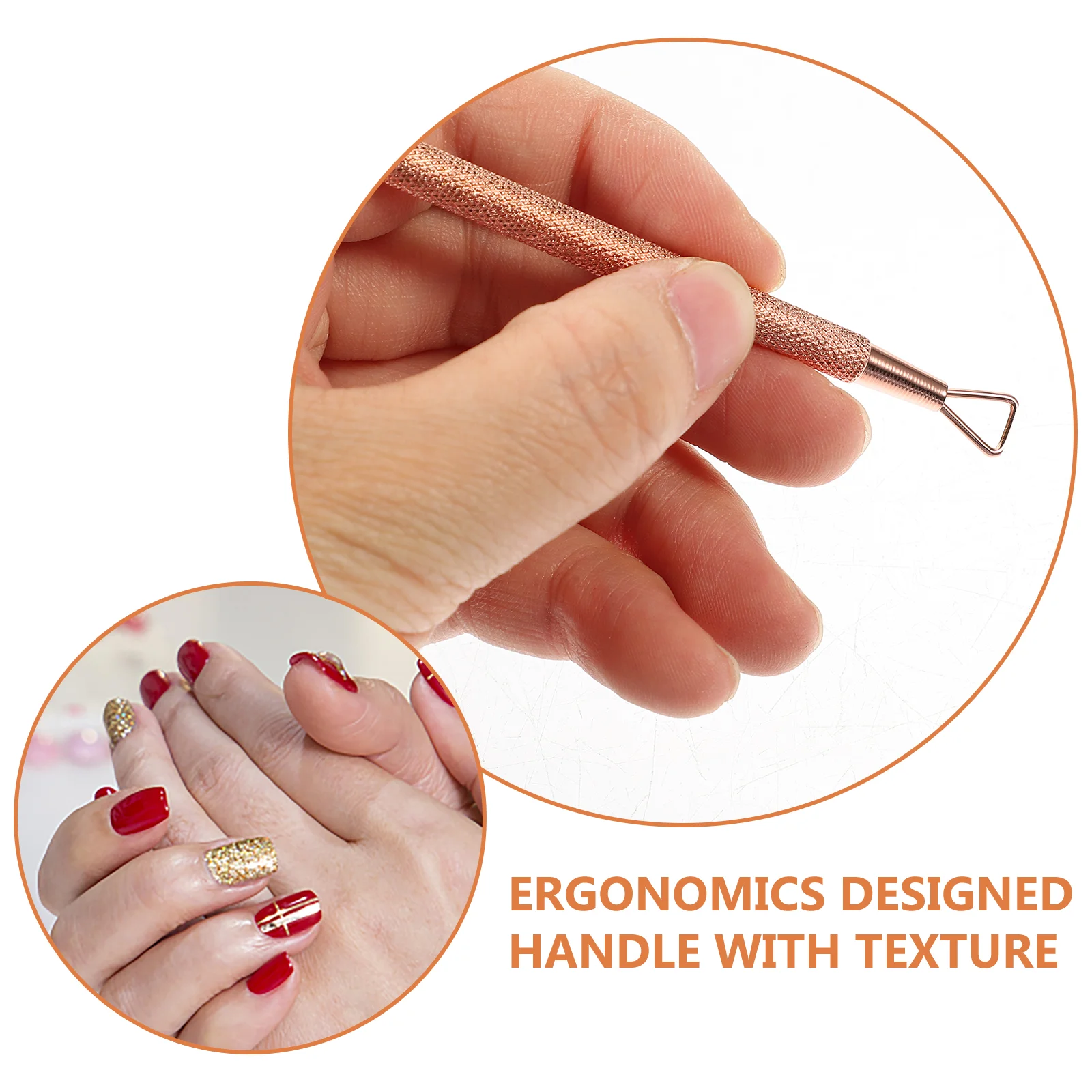 Outils de nettoyage pour enlever le vernis à ongles, grattoir à ongles, design triangulaire, autocollant en vrac, argent, acier inoxydable, 4 pièces