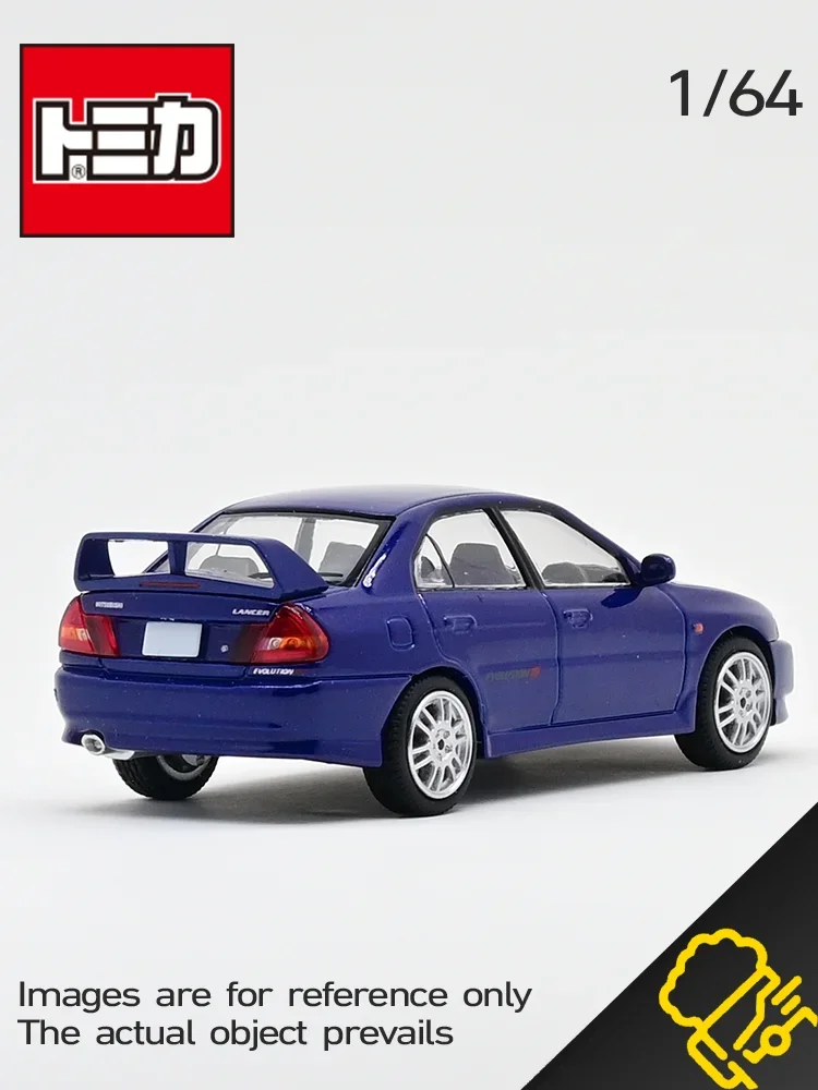 TOMICA TLV 1:64 LV-N186e Mitsubishi EVO4 GSR, modelo de juego de moda de coche en miniatura estático fundido a presión de aleación, regalo de vacaciones de juguete para niño.