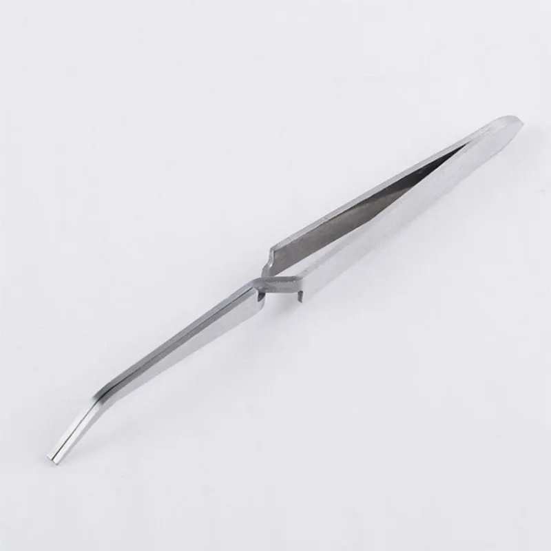 Stainless Steel Cross Action Tweezers Nail Styling Clip Manicure Nail Art Tools Shaping Tweezer Acrylic UV Gel Curve Fixed Pinch