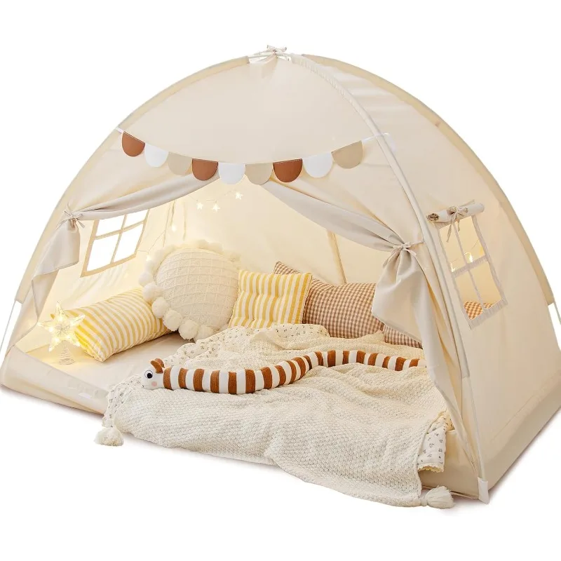 

Twin Size Bed Canopy Bed Tents Dream Tent on Bed Privacy Space Blackout Sleeping Tents Indoor Breathable Portable Cottage Drafty