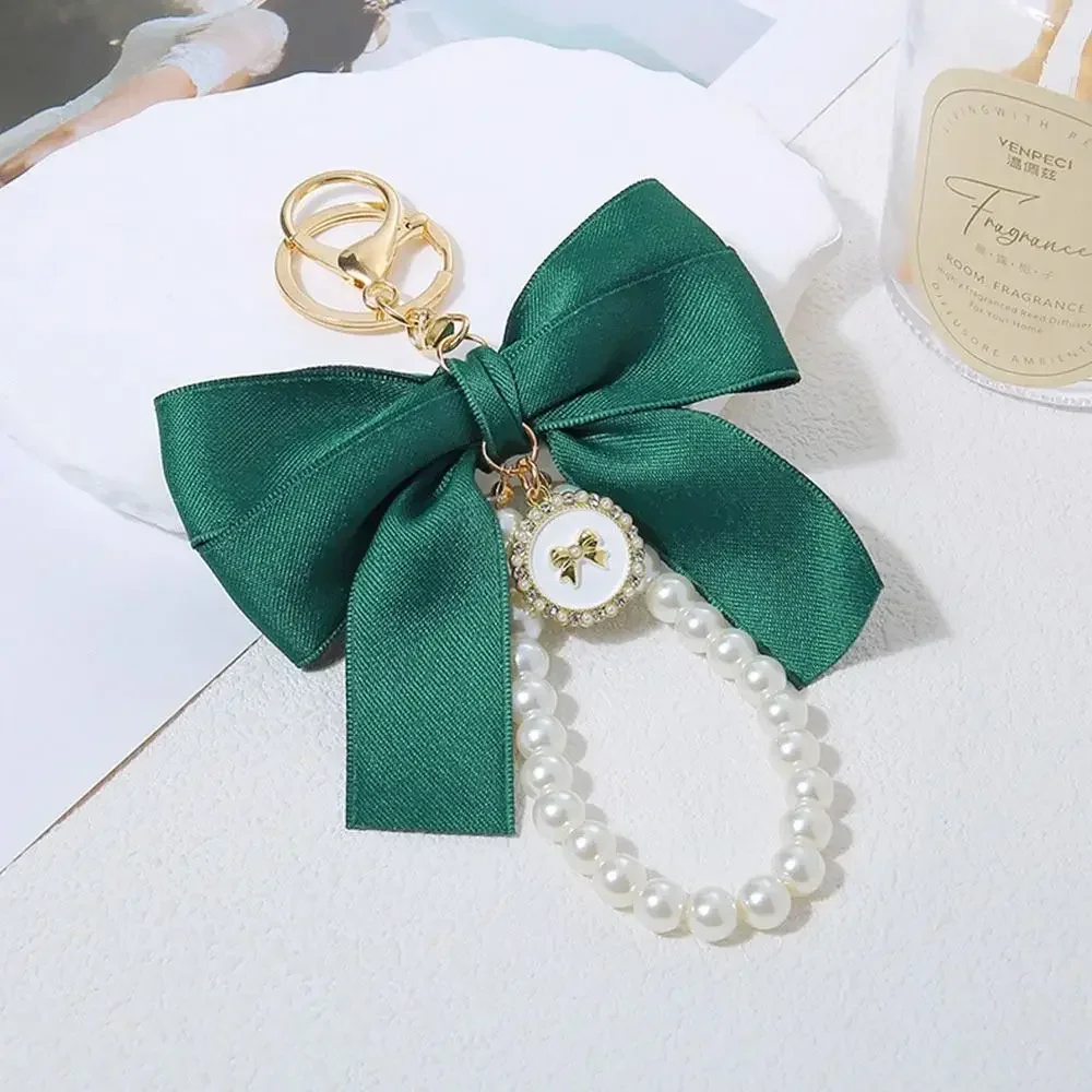 

Large Bowknot Bowknot Key Chain Multi-color Pearl Bow Hanging Ornament Heart Shape Handmade Jewelry Charm Keychain DIY Projects