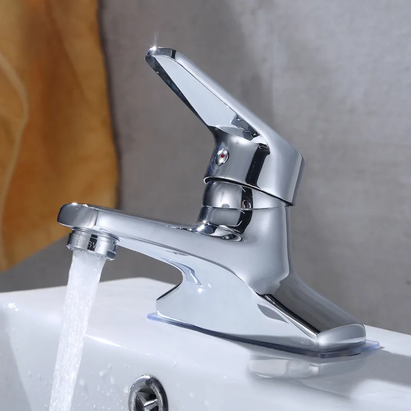 

Copper Washbasin Mixed Water Faucet Single Handle Double Hole, Two Hot and Cold Hand Basin Faucet