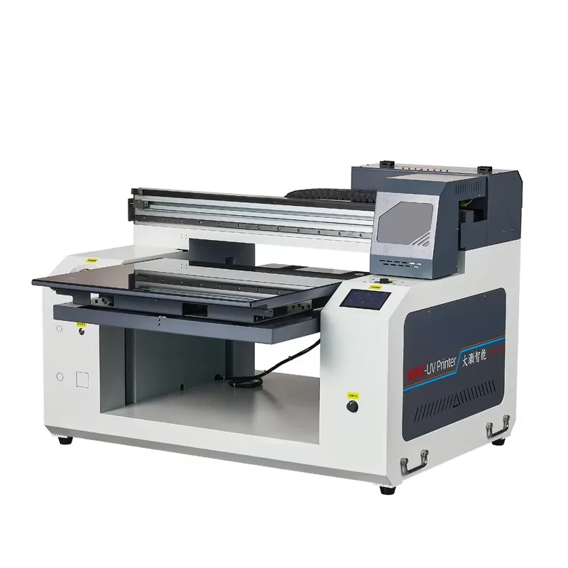 Customized 60x50cm Small UV Flatbed Printer With Ricoh Print Head Flex Material Double XP600 Head