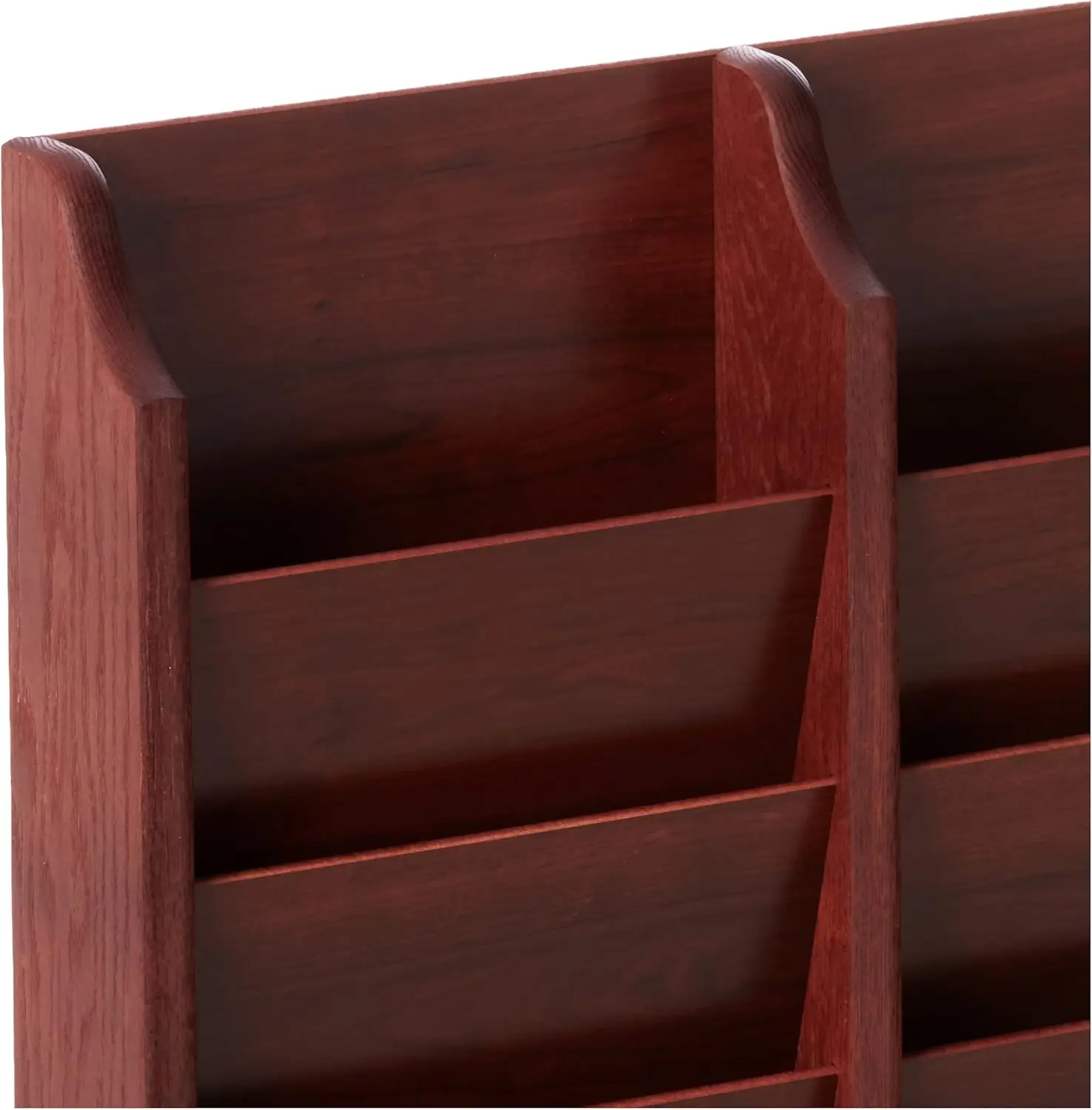 20 Pocket Cascade Free-Standing Rack Magazine Holder, Mahogany