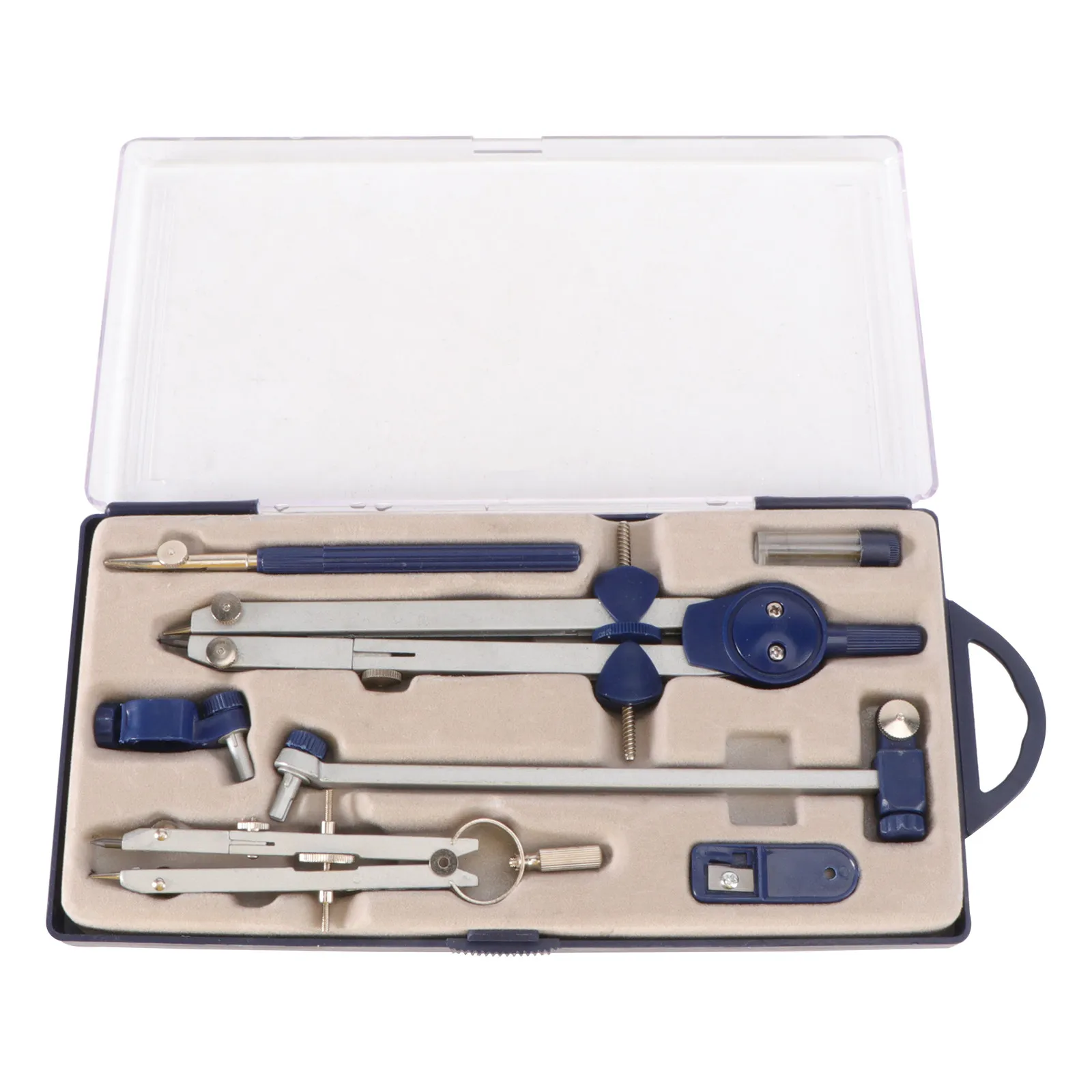 precision-drafting-compass-metal-drawing-tool-for-students-office-workers-screw-mount-design-shiny-plated-body-includes-pencil