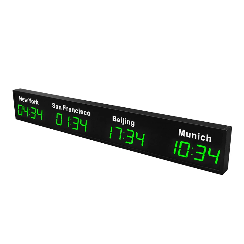 CHEETIE CP34 Customizable City Name World Time Zone Clock Display Digital World Clock for Office Hotel Home Decor
