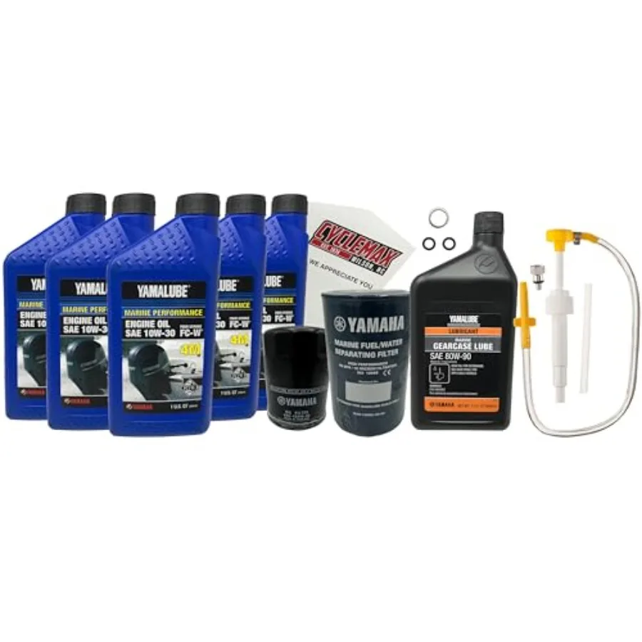 

F150-F200 10W30 Комплект для замены морского масла с комплектом шестеренного насоса и фильтром сепаратора топлива для подвесного двигателя Yamaha F150 2004-2024 гг.
