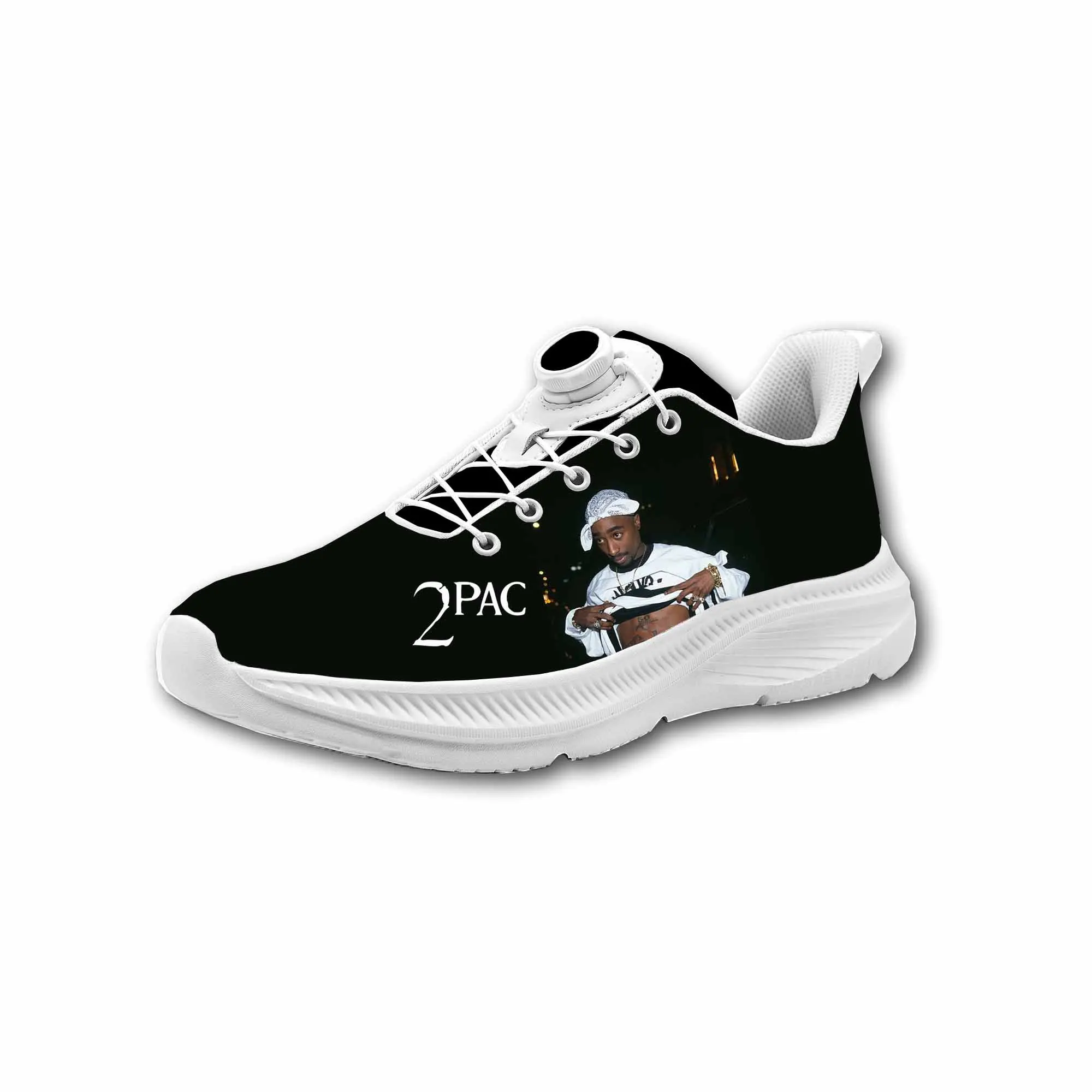 Tupac Rapper 2Pac Mens Womens Casual Hiking Shoes Laceless Rotating Button Sports Shoes lightweight Custom Sneaker