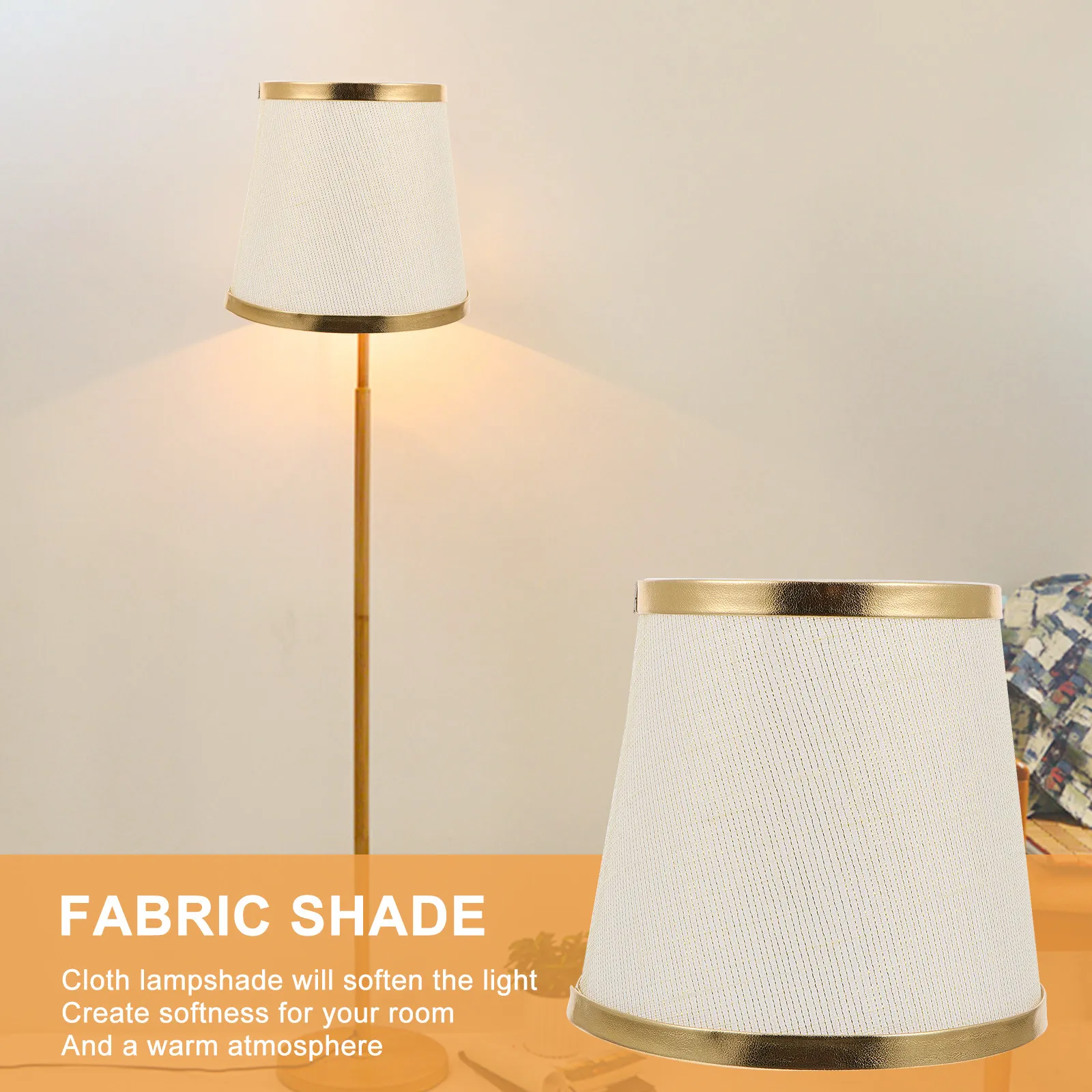 1Pcs Beige Cloth Lampshade for Ceiling Pendant Lamp Fixture Strong Metal Frame Soft Diffused Light Eye Friendly Insect Shielding