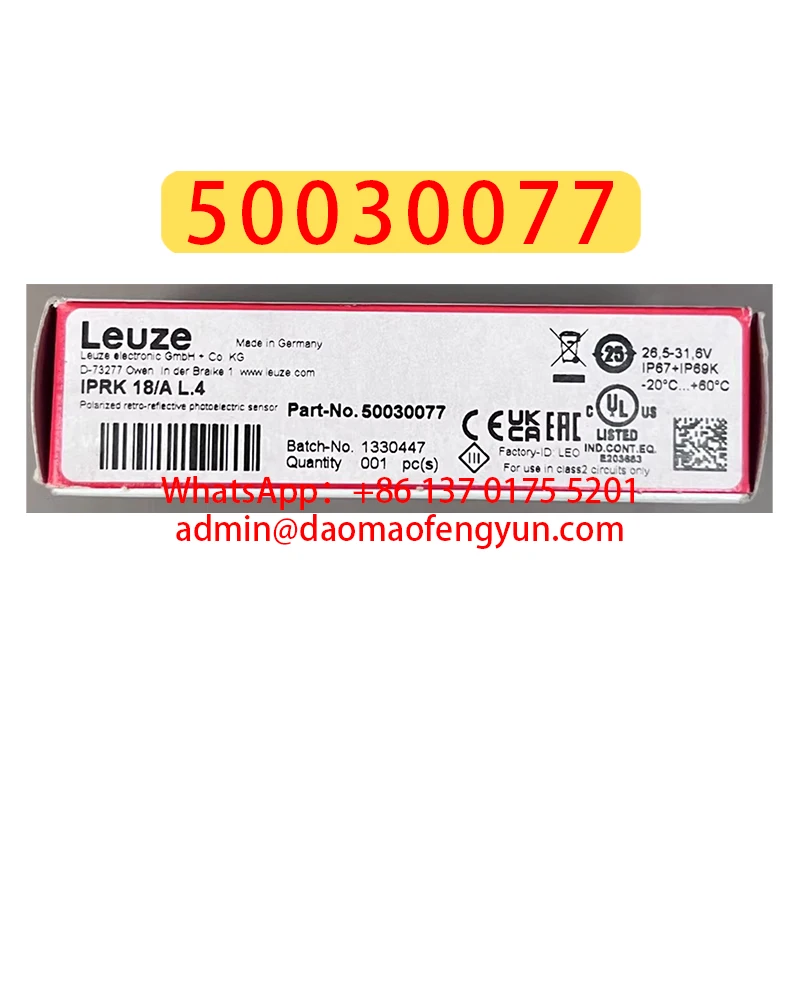 

50030077 Brand New IPRK 18/A L.4 Photo Eye Sensor，Fast shipping，in stock