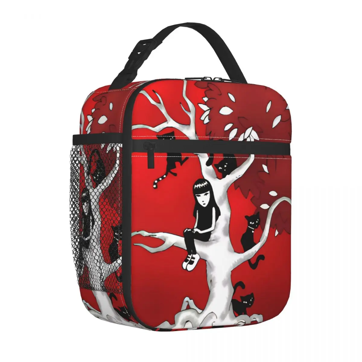 E-Emily The Strange Tree Insulated Lunch Bags Portable Reusable Cooler Bag Tote Lunch Box College Picnic Food Bag