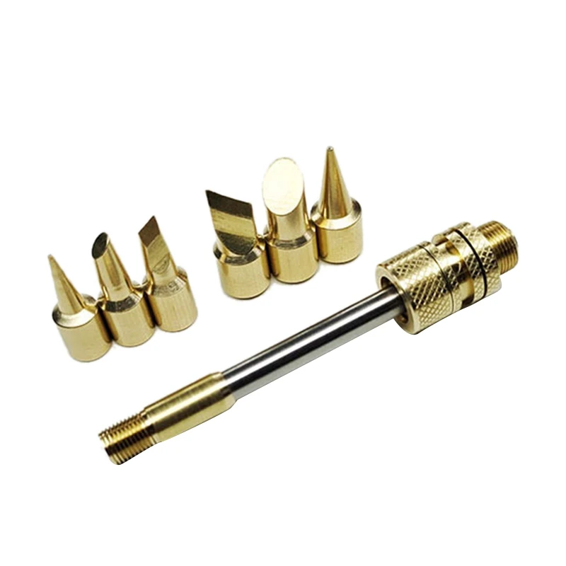 510 Electric Soldering Iron Tip Replaceable Solder Iron Tip Welding Tools 20-100W Cutter Head 6 Golden