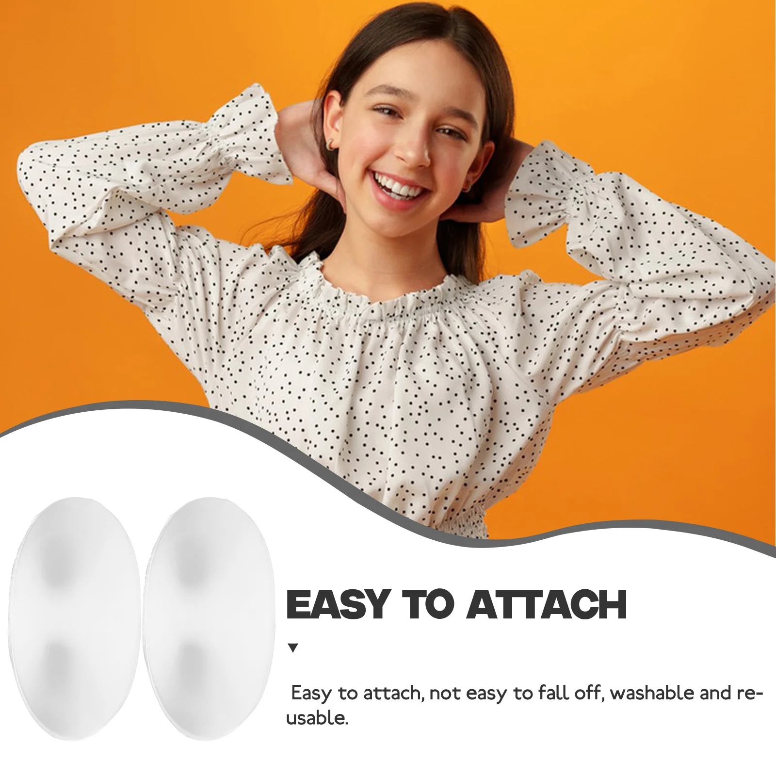 

2pcs Transparent Shoulder Pads Women Anti Slip Enhancer Pads Chest Strap Cushion Reusable Washable Lightweight