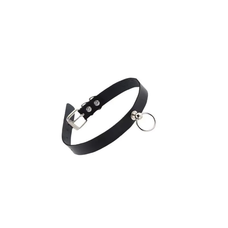 애니메이션 체인소맨 레제 코스프레 초커 PU 목걸이 펑크 가죽 칼라 풀 링 체인 유니섹스 파티 소품