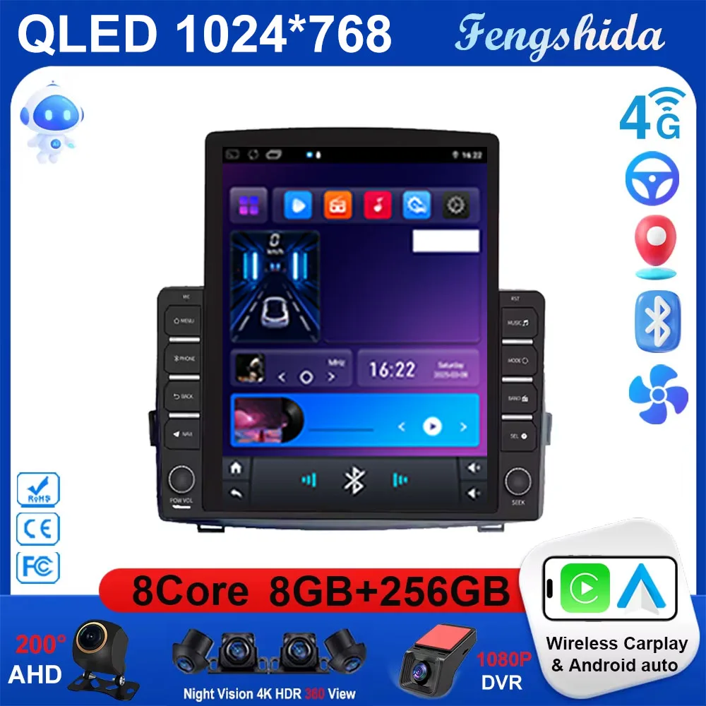 9.7 For Toyota Noah Esquire Voxy 70 2007-2013 Android 15 Carplay Car Auto Radio Multimidia Player GPS Navigation DVD Carplay