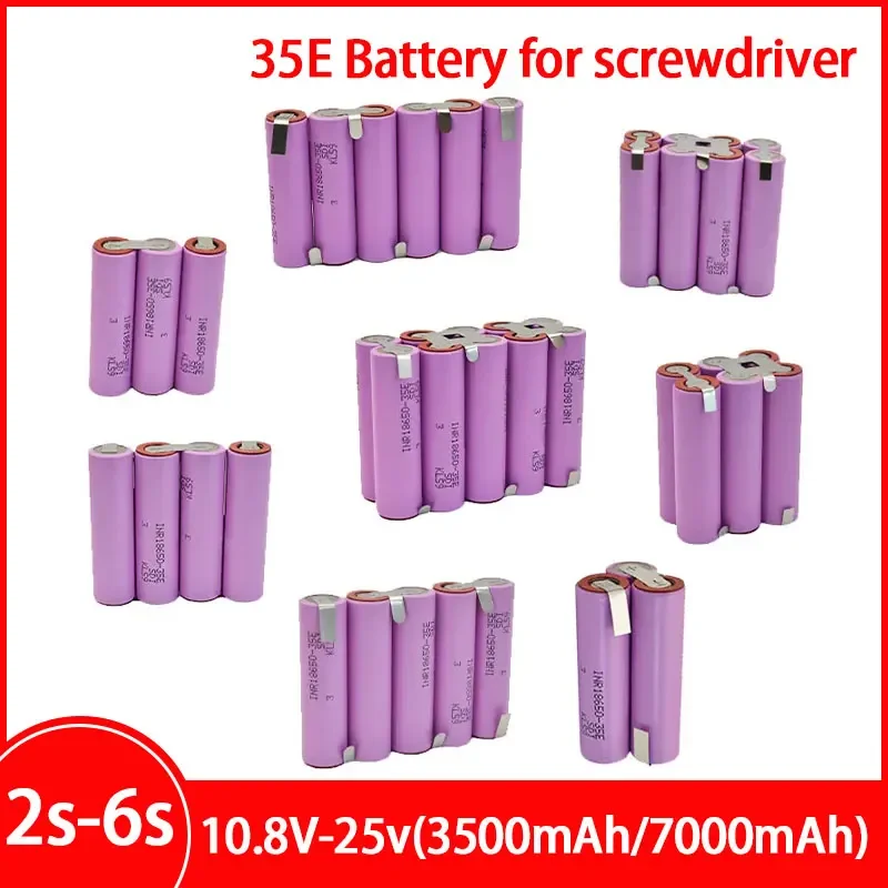 

20A 18650 35E 3500mAh 7000mAh 3S 4S 5S 6S 8S 7.4V 12.6V 14.8V 18V 25.2V 29.6V for Screwdriver Batteries Weld Battery Pack