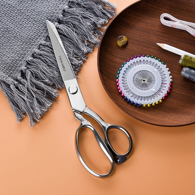 10 Inch Full Steel Professional Tailor Shears, Left & Right Handed Fabric Scissors for Garment Sewing
