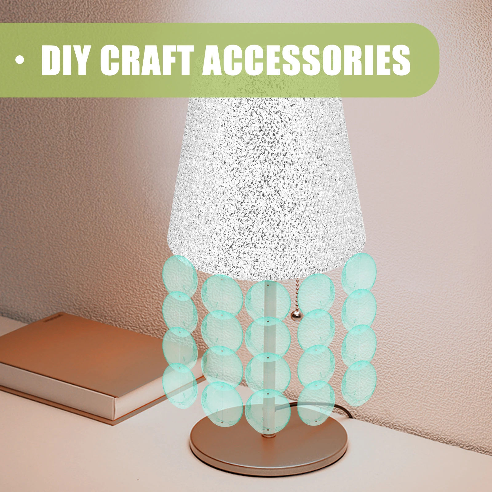 

Round Shells Slices for Crafts Bracelet Accessory Light Green Travel
