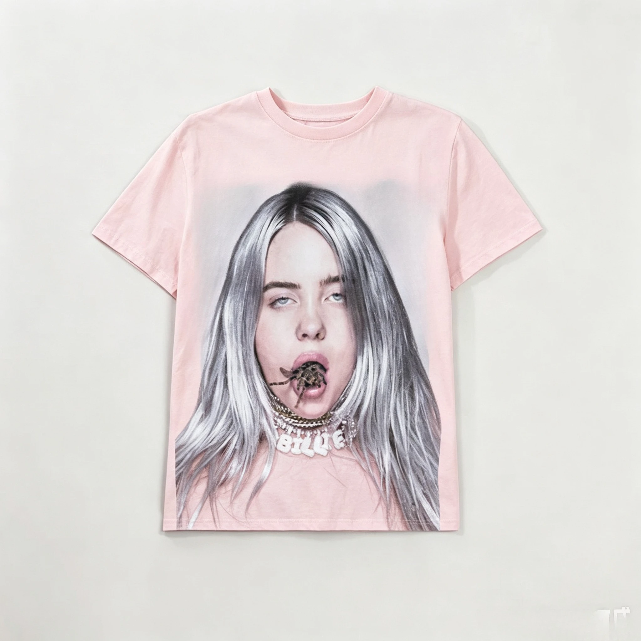 Retro Billie Eilish Spider Portrait T-Shirt Dunkle Ästhetik Konzert-Fans Lässig Übergroß Kurz Bequem ﻿ – Detail 6