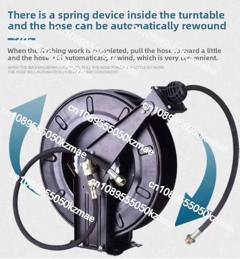 Automatic telescopic steel wire water pipe empty tray car washing machine high pressure water drum pipe reel