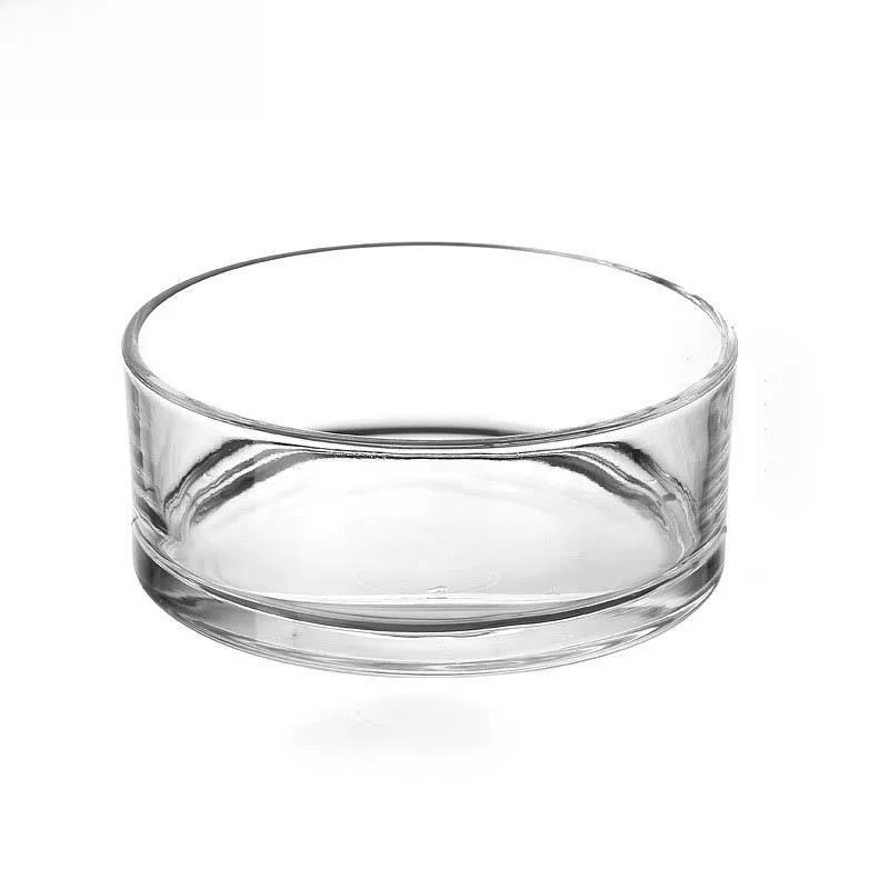 

Thickened round Glass Flower Vase Transparent Hydroponic Succulent Plant Copper Coin Grass Lotus Sleeping in Living Room Larg...
