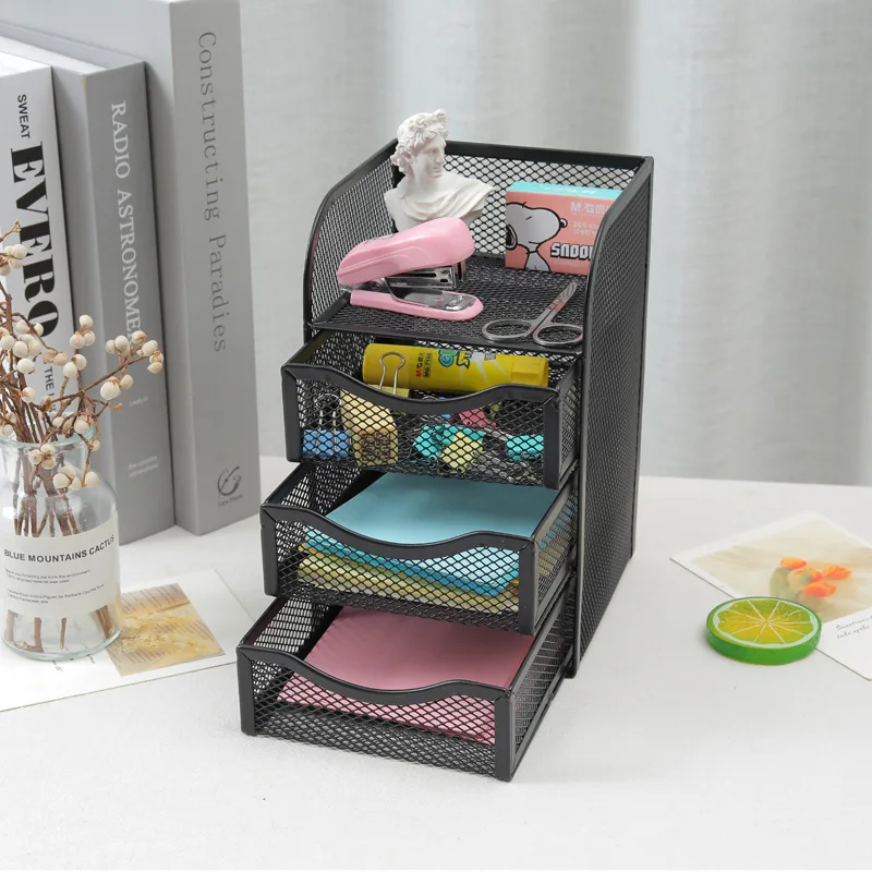 Desktop metal partition drawer storage box Stationery supplies classification storage box rack