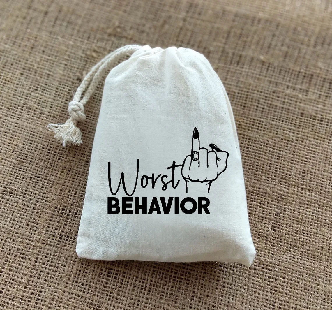 20 PCS Worst Behavior Bags-Bachelorette Party Favors-Bachelorette Party Bag - Bridal Party Hangover Kit-Bride Squad - Bacheloret