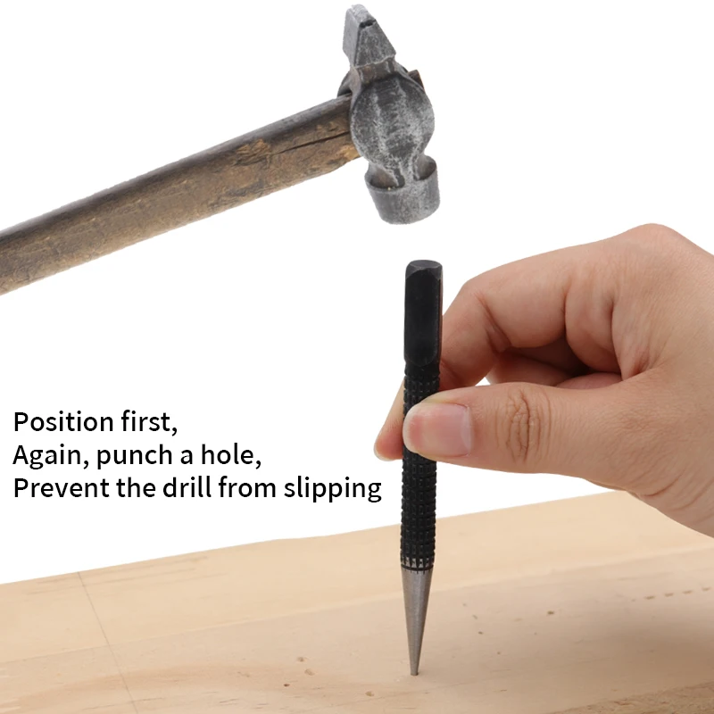 Universal Drilling Tool for Woodworking, Metal Drill, High Carbon Steel, Center Punch, Loading Positioner, Wood Marking, 1.5mm, 2.0mm, 3.0mm