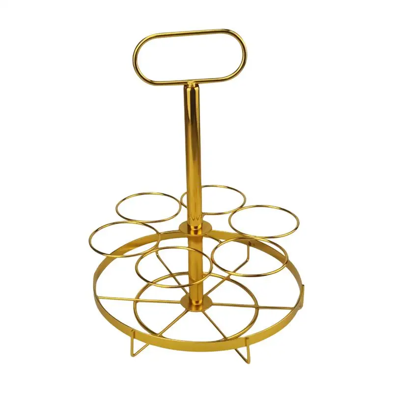 رف تخزين المشروبات 6 زجاجات منظم البيرة رف النبيذ سلة اليد حامل عرض الشرب للمطاعم والنوادي الليلية والرقص #1