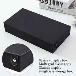 Glasses Case 5/8 Slot Grid Glasses Sunglasses Display Rack Holder Glasses Organizer Rectangle Sunglasses Storage Box