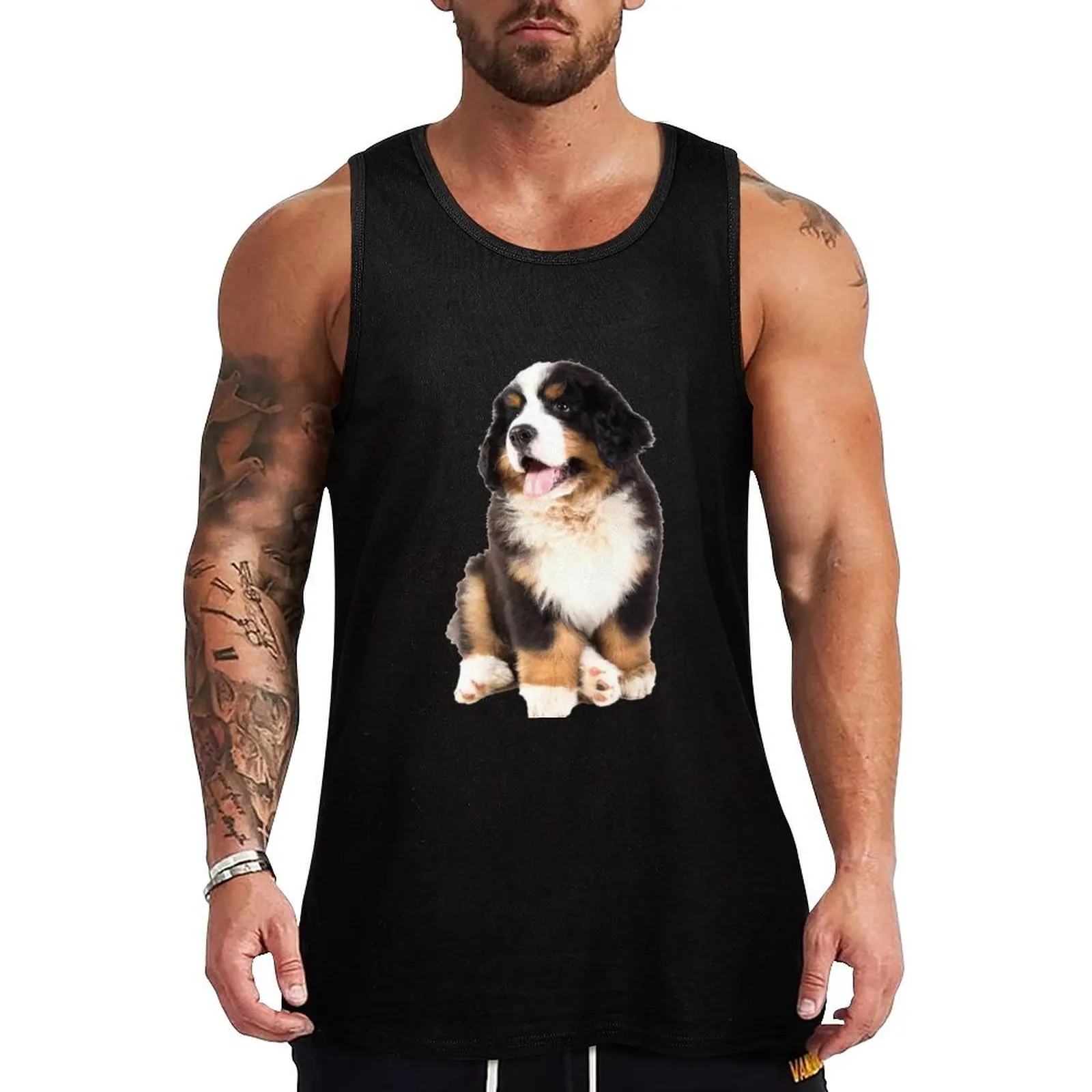 

bernese mountain dog puppy Tank Top bodybuilding t shirt Men's gym clothing bodybuilding man T-shirts men